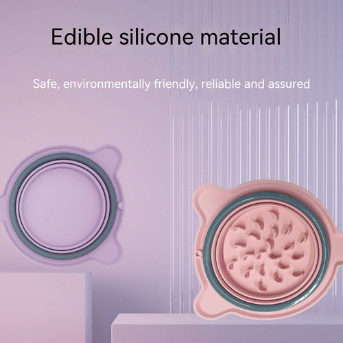 Silicone Double Pet Bowls - Foldable, Anti-Choke, Outdoor Use
